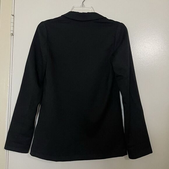 H&M womens career black blazer jacket one button size US 2 - Picture 3 of 4